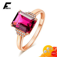925 Silver Jewelry Women Ring for Wedding Engagement Party Ornaments Fashion Rectangle Ruby Zircon Gemstones Open Finger Rings 2024 - buy cheap