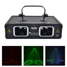 RGB Colorful Beam Music Light Sound Projector Scanner Laser Lights DMX Disco DJ Home Party Bar Show Stage Lighting 2 Lens 500mW 2024 - buy cheap