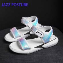 Women's sandals summer muffin thick bottom fish mouth sports sandals breathable mesh Pu leather casual shoes sequin cloth y318 2024 - buy cheap