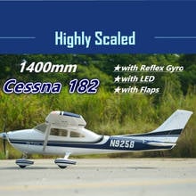 Fms rc avião céu treinador com cessna 182, 1400mm 1.4m 5ch com aletas led reflexo giroscópio azul pnp modelo de avião iniciantes 2024 - compre barato