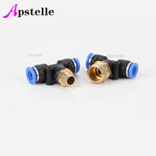 Air Connector Fitting T Shape Tee 6mm 8mm 10mm 12mm 4mm Hose Pipe to 1/8" 1/4" M5 3/8" 1/2" BSPT Male Thread Pneumatic Coupler 2024 - buy cheap