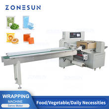 ZONESUN Horizontal Wrapping Packaging Machine Mask Biscuit Cake Candy Food Vegetable Plastic Bag Pouch Packing Production 2024 - buy cheap