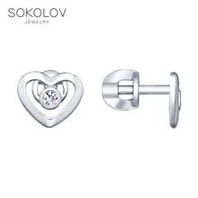 Drop Earrings with stones SOKOLOV from silver with cubic zirkonia fashion jewelry 925 women's male, long earrings 2024 - buy cheap