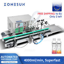 Полностью автоматическая настольная машина ZONESUN с ЧПУ для наполнения жидкостью с конвейером 110-220 В для дезинфекции, наполнитель для спиртовой парфюмерной воды 2024 - купить недорого