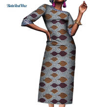 Vestidos estampados africanos para mujer, Vestidos largos drapeados con apliques Bazin Riche, ropa africana tradicional para fiesta WY8265 2024 - compra barato