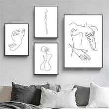 Abstract Face One Line Drawing Wall Art Canvas Painting Women Body Poster Minimalist Art Prints Modern Picture Living Room Decor 2024 - buy cheap