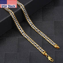 Collar de cadena de Color plateado para hombre, joyería Vintage de 6mm con corte martillado, mezcla de oro cubano, regalo, GN494 2024 - compra barato