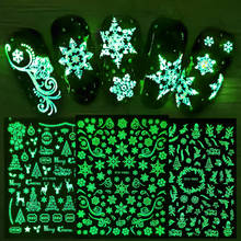 1 шт. наклейки для ногтей зеленые рождественские блестящие Слайдеры для дизайна ногтей 5D маникюрные татуировки наклейки LASTZG050-058-1 2024 - купить недорого