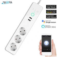 Wifi Tuya Smart Life Power Strip EU Plug Sockets USB Outlets Charger 16A Remote Control Alexa Google Home 1.8m Extension Cord 2024 - buy cheap