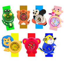 Relógio infantil lion e tigre de desenho, relógio de pulso com pulseira curva para crianças meninos e meninas, presente de natal 2024 - compre barato