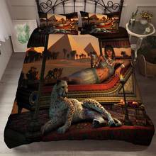 Western Egyptian Bedding Set Duvet Cover Set With Pillowcase Beauty Tiger Comforter Bedding Sets Home Textiles 4 Pcs Double 852D 2024 - buy cheap