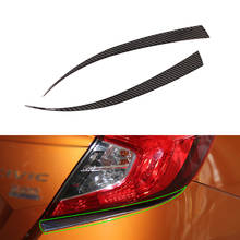 Car Styling Real Carbon Fiber Front Headlamp Headlights Eyebrows Eyelids Bumper Strips Cover Trim For Honda Civic 10th Gen 16-19 2024 - buy cheap