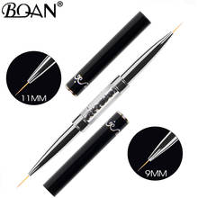 BQAN Black Double Head Crystal Handle 9mm&11mm Drawing Brush Liner Brush Painting Pen Gel Polish Crystal Nail Art Manicure Tools 2024 - купить недорого