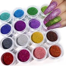 16 Pcs Laser Nails Glitter Powder Colorful Sparkly Holographic Chrome Pigment Dust Kit For Manicure Polish Nail Art Decorations 2024 - buy cheap