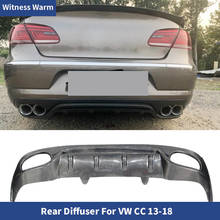 Carbon Fiber / Frp Car Rear Bumper Diffuser Lip Spoiler for Volkswagen Car Cc Standard Bumper 2013 - 2016 4 Exhaust Tips 2024 - buy cheap