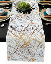 Luxury Table Runner Marble Golden Crack Birthday Party Hotel Dining Table High Quality Cotton And Linen Table Cloth 2024 - buy cheap