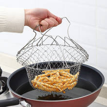 Foldable Steam Rinse Strain Stainless Steel Folding Frying Basket Colander Sieve Mesh Strainer Kitchen Cooking Tools Accessories 2024 - buy cheap