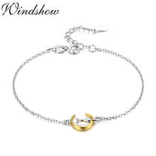 Cute 925 Sterling SIlver Chain Gold Moon Cat Gatos Charm Bracelets For Women Girls Jewery Bracciali Brazaletes Pulseras Bileklik 2024 - buy cheap