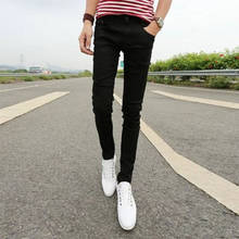 Spring And Summer 2022 New Teenager Men's Jeans Korean Self-cultivation Stretch Feet Pants Men's Casual Long Pencil Pants 2024 - buy cheap