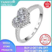 YANHUI Dropshipping Fashion Women Wedding Jewelry Heart Design White CZ Tibetan Silver S925 Rings Size 4 5 6 7 8 9 10 R211 2024 - buy cheap