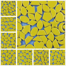 10 pçs amarelo cerâmica mosaico telhas de pedra para artesanato diy hobby diamante coração flor estrela lua azulejos geométricos materiais mosaico 2024 - compre barato