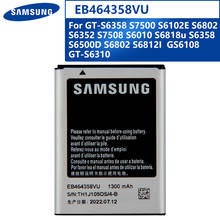 Batería de repuesto Original EB464358VU para Samsung GT-S6358, S7500, S6102E, S6802, S6352, S7508, S6010, S6818u, S6358, 1300mAh 2024 - compra barato