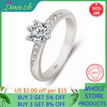 LMNZB High Quality Tibetan Silver Wedding Ring Round CZ Finger Rings for Women Engagement 925 Jewelry XMJR048 2024 - buy cheap