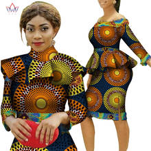 Retro African Women Print Tops and Skirt Sets Bazin Riche African Clothing 3 Pieces Knee-length Skirts Sets with Cape WY4425 2024 - buy cheap