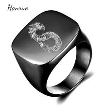 Personalized Stainless Steel Rings for Men 26 Capital Letters Art Words Custom Name Pattern Domineering Men's Ring Jewelry Gifts 2024 - buy cheap