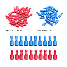 50Pcs Red Bule 6.3mm Female Insulated Spade Crimp Terminal Connector Set For 0.5-2.5mm Electrical Cable Wire Connecors 2024 - buy cheap