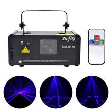 AUCD Mini Portable 8 CH DMX 150mW Blue Laser Scanner Effect Stage Lights Disco DJ Party Club Show LED Projector Lighting DM-B150 2024 - buy cheap