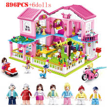 Girl Series Dream Villa Pink House Big Garden Building Blocks Technical Friends Bricks Children Educational Toys Birthday Gifts 2024 - buy cheap