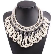 New Design Fashion Big Statement Pendant Choker Collar Chunky Pearl Necklace for Women Jewelry Accessories Necklace Wholesale 2024 - buy cheap