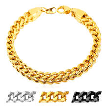 Collare Spiga Wheat Chain Bracelets Men 316L Stainless Steel Gold/Black Color Chain Link Bracelets & Bangles Men Jewelry H122 2024 - buy cheap
