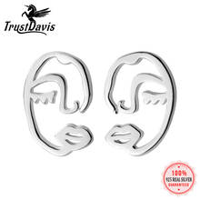 ElfoPlataSi-pendientes de plata de ley 100% con diseño de Cara hueca, joyería creativa, 925 2024 - compra barato