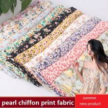 150cmx100cm Pearl Chiffon Printing Fabric Summer Floral Drape Good  Soft Dress  Home Apparel DIY Sewing Fabric 100% Polyester 2024 - buy cheap