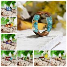 2022 Hot Sale Handmade Wood Resin Ring Dried Flowers Plants Inside Jewelry Resin Ring Transparent Anniversary Ring for Women 2024 - buy cheap