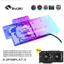 Bykski A-SP58PLAT-X Full Cover GPU Water Block For Sapphire RX580 Nitro+ Graphics Card,VGA Liquid Cooler 5V A-RGB/12V RGB 2024 - buy cheap