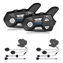 WAYXIN-intercomunicador con Bluetooth para casco de motocicleta, 2 uds., FM, 1200M 2024 - compra barato