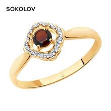 Sokolov-Anillo de plata y oro con granate y Circonia cúbica, joyería de moda, 925, para hombre y mujer 2024 - compra barato