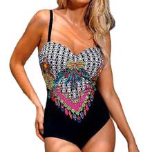 2022 Sexy Print One-piece Large Swimsuits Closed Plus Size Swimwear Push Up Body Swimming Bathing Suit Women For Pool Beachwear 2024 - buy cheap