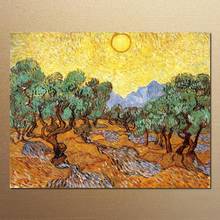 Landscapes Art Olive Trees With Yellow Sky And Sun Vincent Van Gogh Oil Paintings Canvas High Quality Hand-painted Unframed 2024 - buy cheap