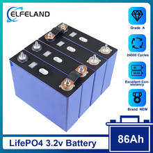 86ah Elfeland 3.2 v lifepo4 bateria de fosfato de ferro de lítio de ciclo profundo para diy 24v 12v 200ah armazenamento de energia solar 2024 - compre barato