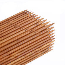 Agulhas de tricô de bambu natural, agulhas de costura de 2mm-6.5mm, agulhas de crochê duplas, para suéter de costura, cachecol, chapéu, ganchos de 36cm/25cm, 16 peças 2024 - compre barato