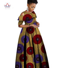 2021 New Summer Autumn African Dresses for Women Ankara Clothing Ruffles Collar Batik Wax Print Half Sleeve Maxi Dress WY1864 2024 - buy cheap