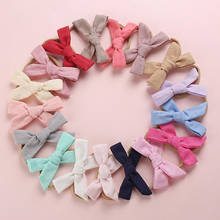 Baby Girls Linen Bows Headbands Cotton Solid Color Bow Stretchy Nylon Baby Hairband for Toddler infant Newborn Hair Accessories 2024 - buy cheap