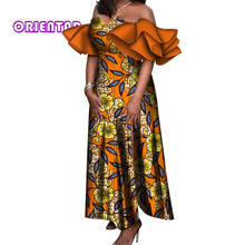 Fashion Off Shoulder Ankara Dress Short Ruffled Sleeve Evening Dress Women African Wax Print Dress Plus Size Custom WY6558 2024 - buy cheap