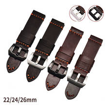 1PCS Watch Bands Genuine Cow Leather Watch Straps Crazy Horse Leather 22MM 24MM 26MM Black  Coffee Color -WSC001 2024 - buy cheap