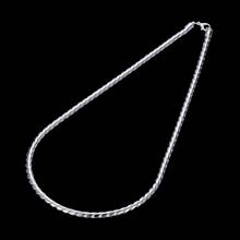 Fashion brand 925 Stamp Silver Necklace classic Jewelry personality 4MM Twisted rope men's necklace 20 inches Christmas gifts 2024 - buy cheap