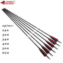 Linkboy-flechas de carbono puro 3K para tiro con arco recurvo/compuesto, 32 ", SP250-600, id6.2 mm, 6/12 Uds. 2024 - compra barato